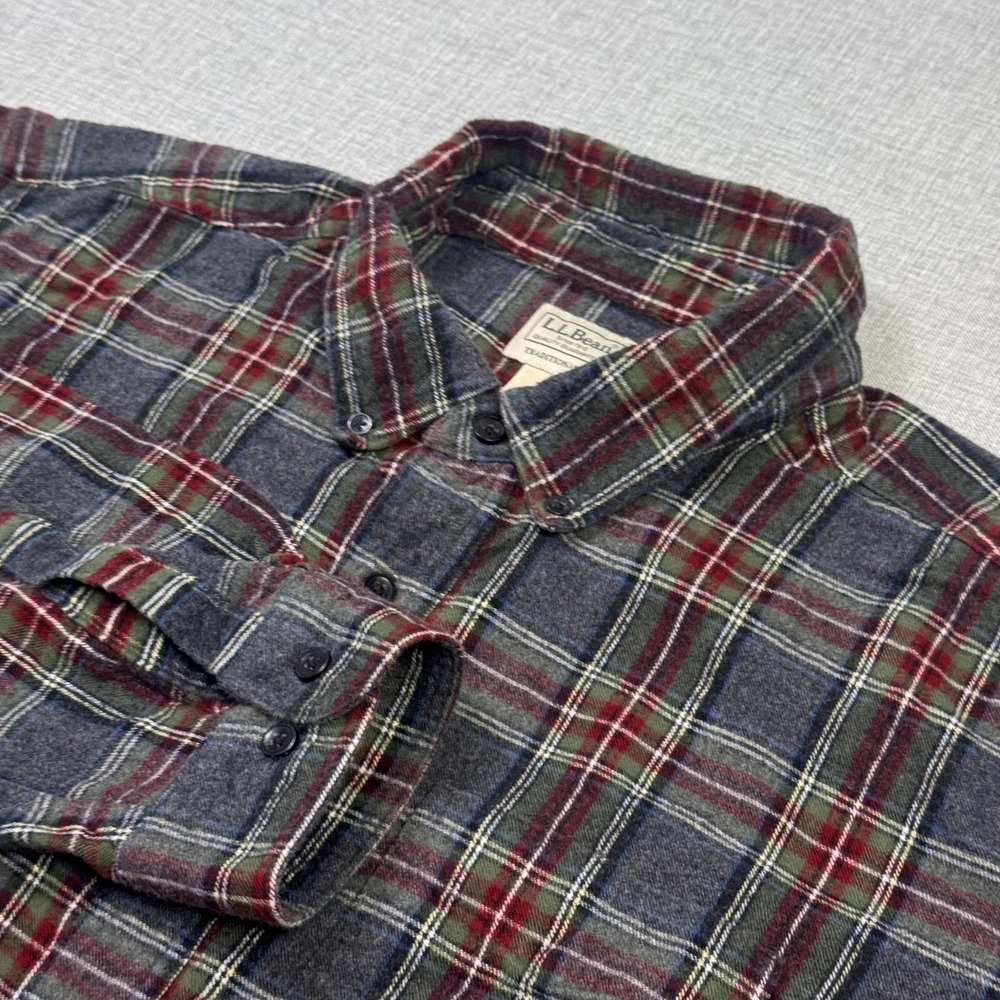L.L. Bean Flannel Shirt‎ Mens 2XLT Multicolor Plaid Button-Up Traditional Fit